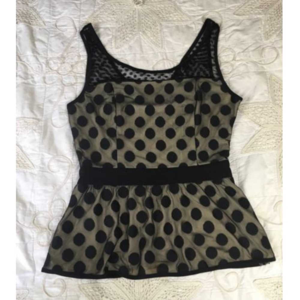 C. Luce Illusion Lace Sleeveless Peplum Top
